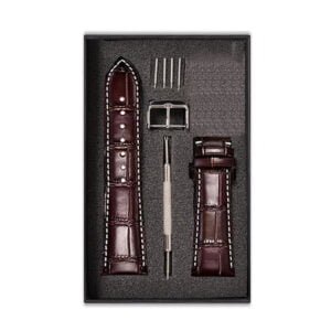 Dây Đồng Hồ Da Cá Sấu Movado Màu Nâu Chỉ Trắng MS25 – Chất Liệu Da Cá Sấu Cao Cấp Tương Thích Tất Cả Các Phiên Bản Đồng Hồ Movado