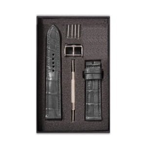 Dây Đồng Hồ Da Cá Sấu Movado Màu Xám MS22 – Chất Liệu Da Cá Sấu Cao Cấp Tương Thích Tất Cả Các Phiên Bản Đồng Hồ Movado