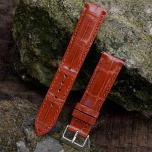 Dây Đồng Hồ Da Cá Sấu Movado Màu Nâu Đỏ MS19 – Chất Liệu Da Cá Sấu Cao Cấp Tương Thích Tất Cả Các Phiên Bản Đồng Hồ Movado
