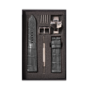 Dây Đồng Hồ Da Cá Sấu Movado Màu Xám MS06 – Chất Liệu Da Cá Sấu Cao Cấp Tương Thích Tất Cả Các Phiên Bản Đồng Hồ Movado