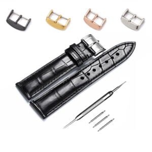 Dây Đồng Hồ Da Cá Sấu Movado Màu Đen MS17 – Chất Liệu Da Cá Sấu Cao Cấp Tương Thích Tất Cả Các Phiên Bản Đồng Hồ Movado